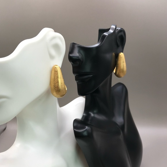 Anne Klein Elegant Gold-Tone Textured Earrings - Picture 2 of 8